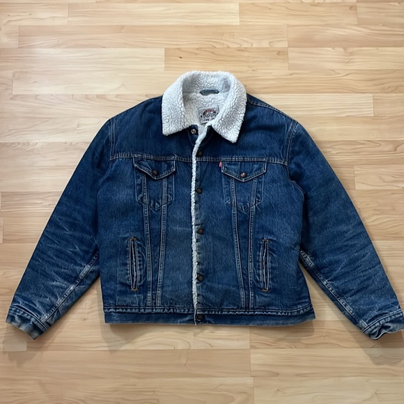 Levi's Authentic Sherpa Lined Denim Jacket VTG 1990’s Men's 50 L Made USA - Picture 2 of 13